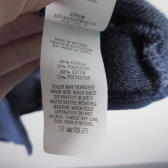 Aerie Knit Blazer Women L Blue Cotton Blend Pockets Casual Everyday Jacket 672 - Picture 5 of 12